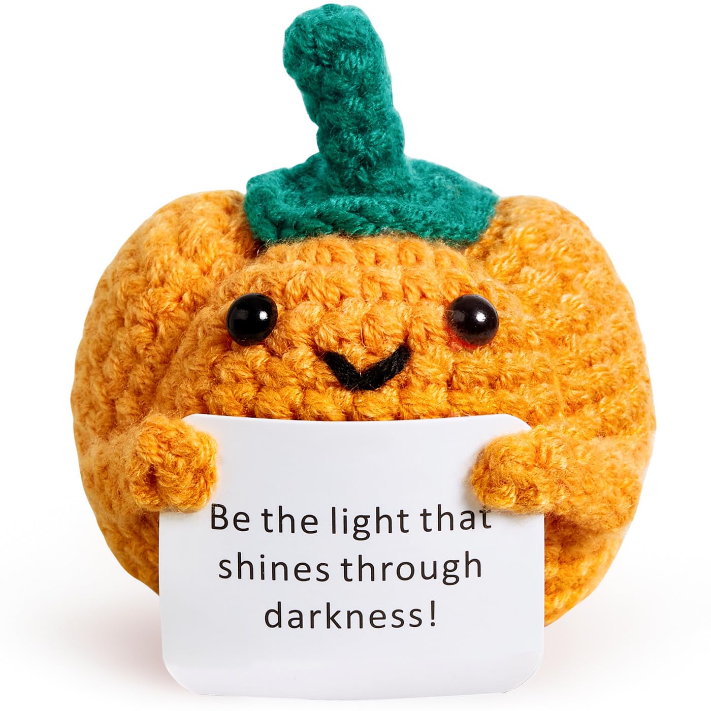 AWARDSEN Pumpkin Decor Emotional Support Crochet Pumpkin Positive Gifts for Women Men Cute Stuff Pumpkins Ornament Autumn Decorations