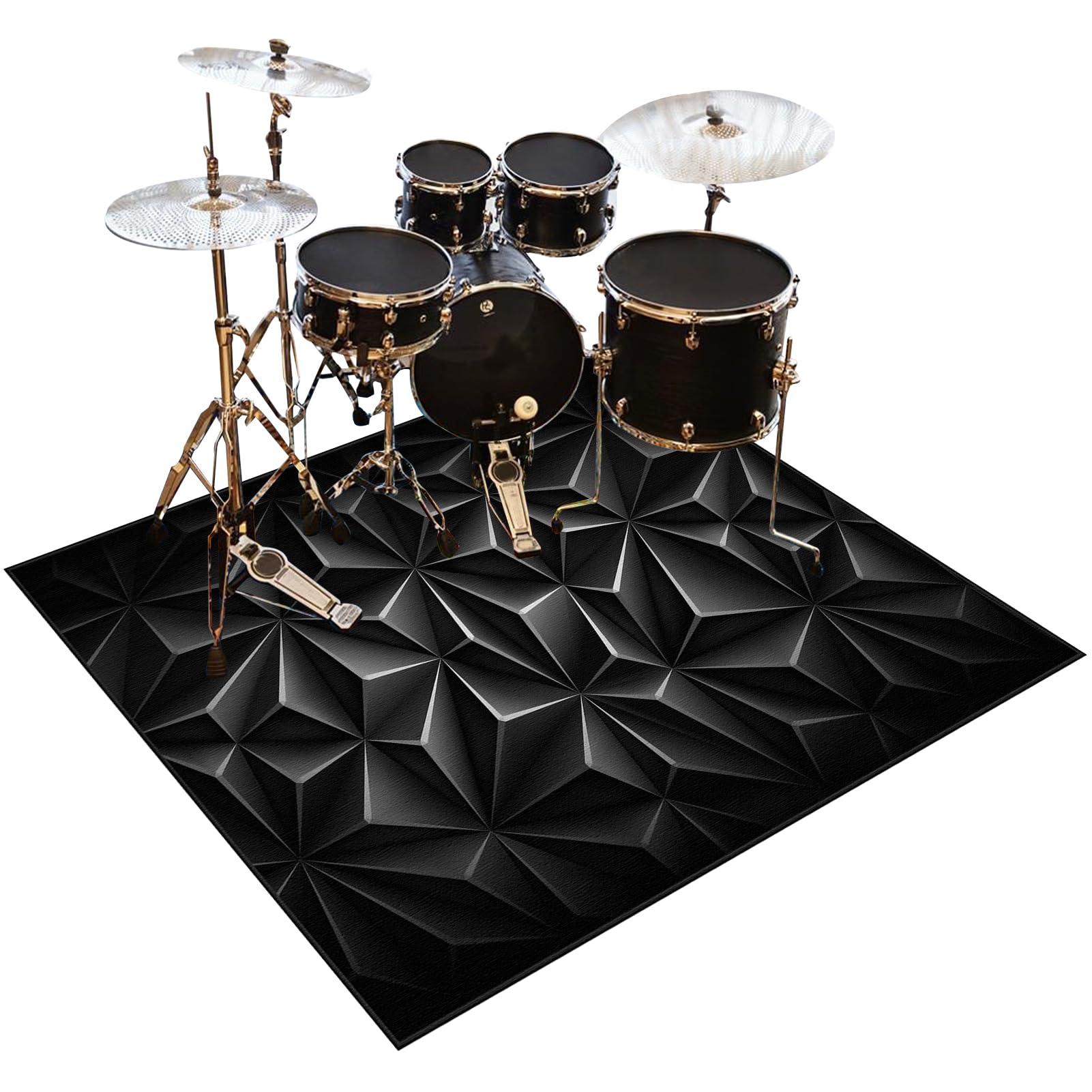 Schlagzeugteppich Rutschfest Schalldicht Drum Teppich Matte Innen und Außen, Elektronisches Jazz Schlagzeug Kit für Bass Snare Drum, 200 x 160 cm Schallschutz Akustik Teppich Schallschutzteppich