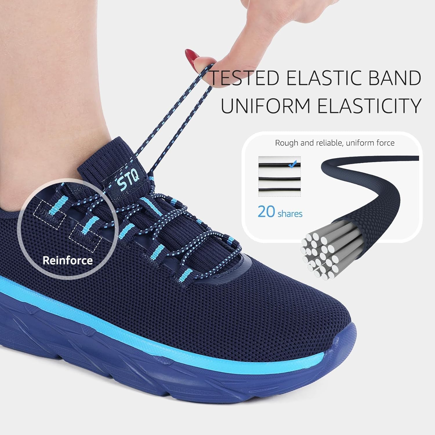 STQ Slip on Sneakers Women Orthopedic Walking Shoes for Plantar Fasciitis Relief Cushioned Sole Arch Support Breathable Non Slip Tennis Athletic Gym Workout Comfort Memory Foam Fashion Sneaker - Image 9