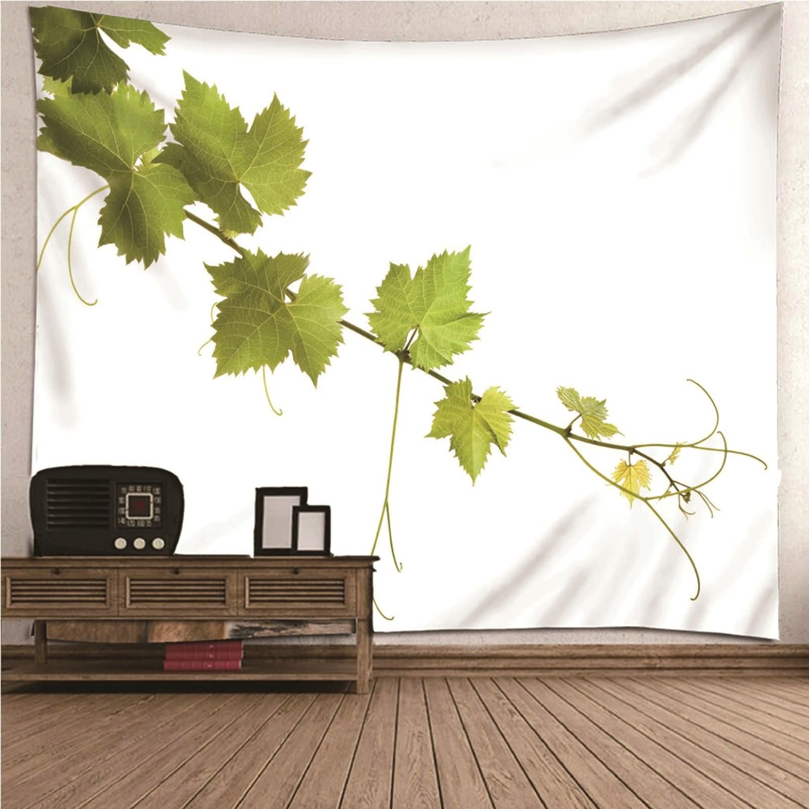 Tapiz Macrame, Decoración Pared Cocina Sale De Poliéster Verde 350x256CM Regalo Mujer Adornos de Arte