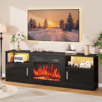 PRETZI Fireplace TV Stand with Electric Fireplace