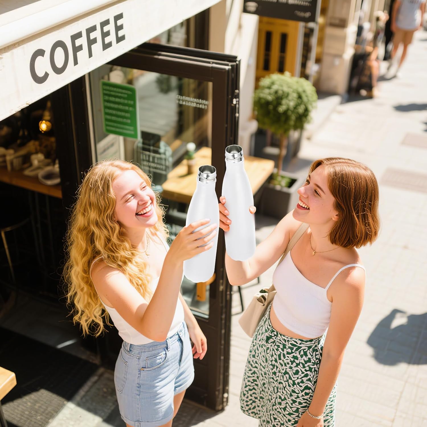 Volhoply 25oz Insulated Water Bottle 1/2/4 Pack, Double Wall Stainless Steel Vacuum Bottles, Keeps Cold & Hot, BPA Free Leak Proof Bottles (White,1 Pack) - Image 6