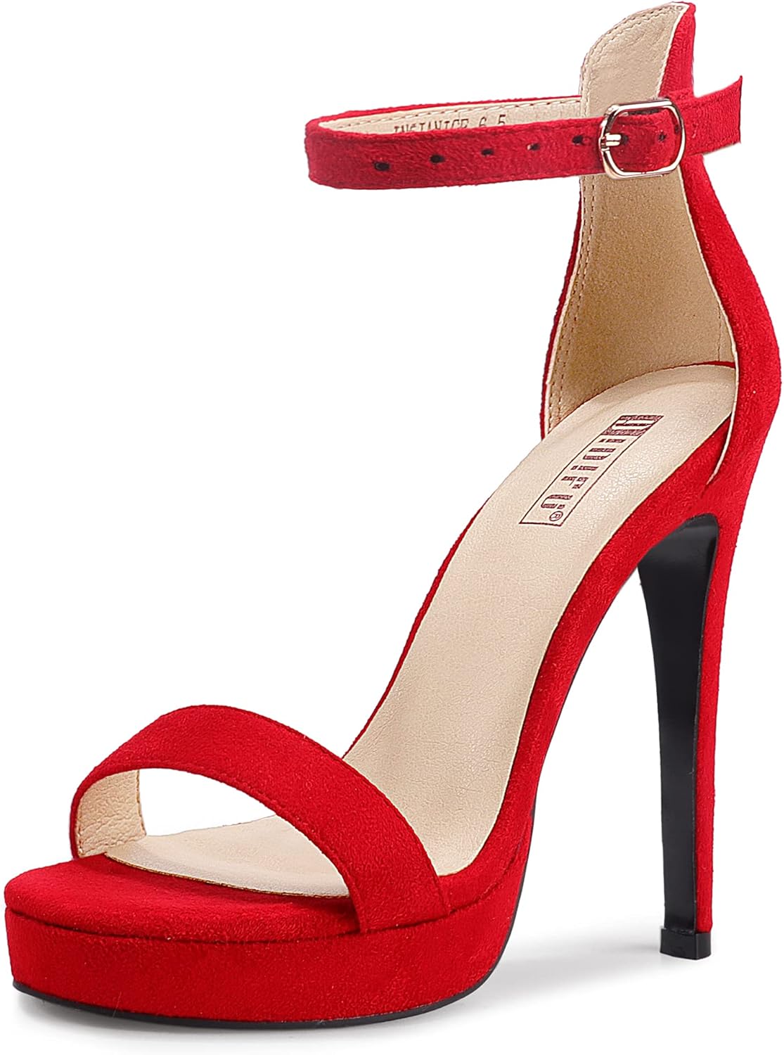 IDIFU Women's Stiletto High Heel Sandals Platform Open Toe Ankle Strap Dress Shoes for Women Bride Ladies in Wedding Bridal Party Homecoming