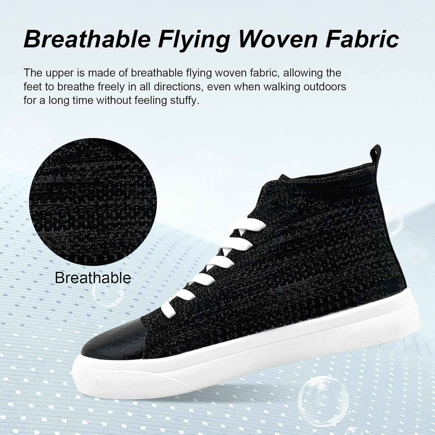 Women's Men’s Fashion Sneakers High Top Lace Up Shoes for Women Men Breathable Flying Woven Mesh Sneakers Casual Outdoor Sport Running Walking Shoes - Image 2