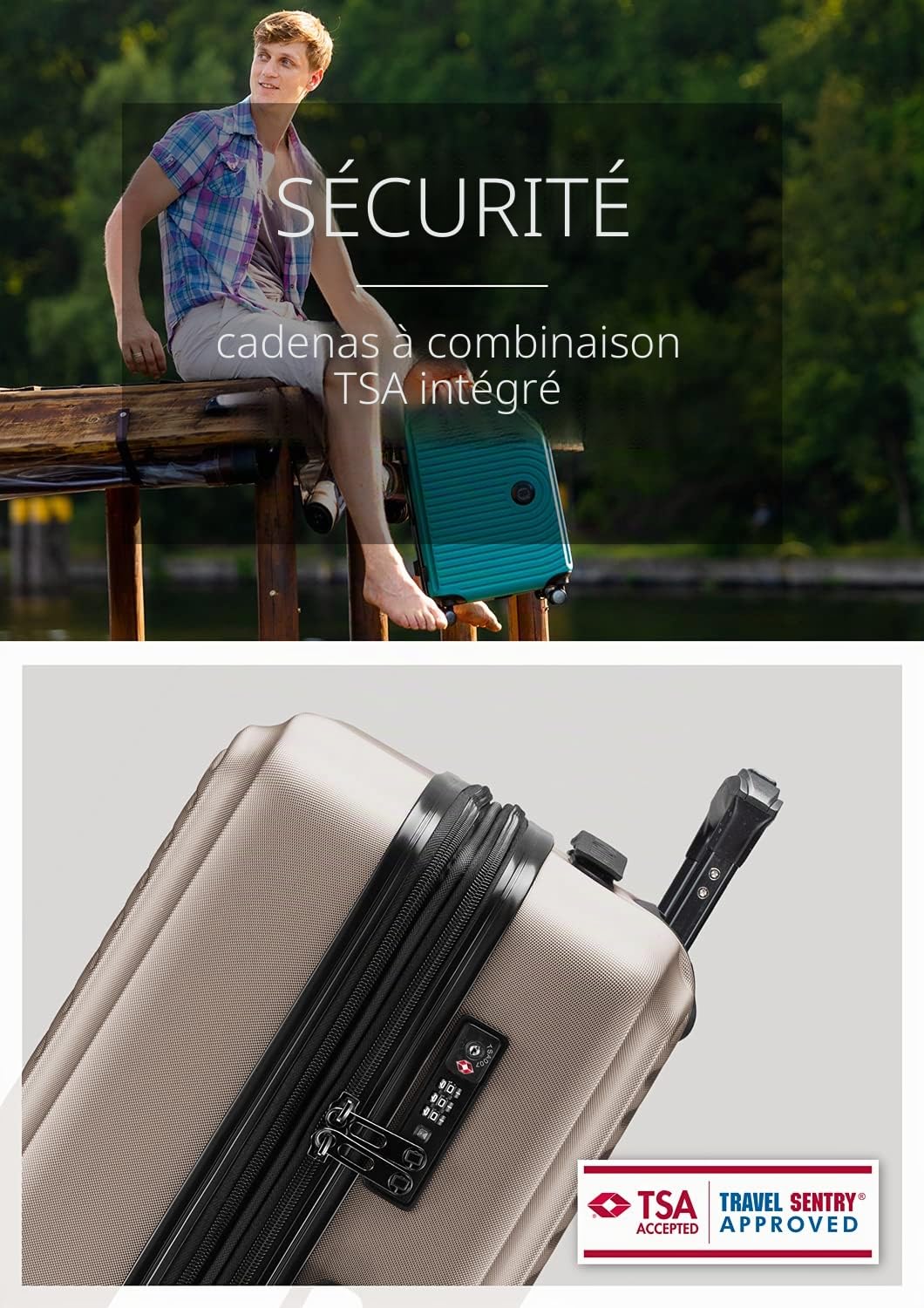 Hauptstadtkoffer - Mitte - Grande Valise Rigide, Trolley, Valise, TSA, 4 roulettes, Bagage en soute avec Extension de Volume de 8 cm, 77 cm, 130 litres, Champagne