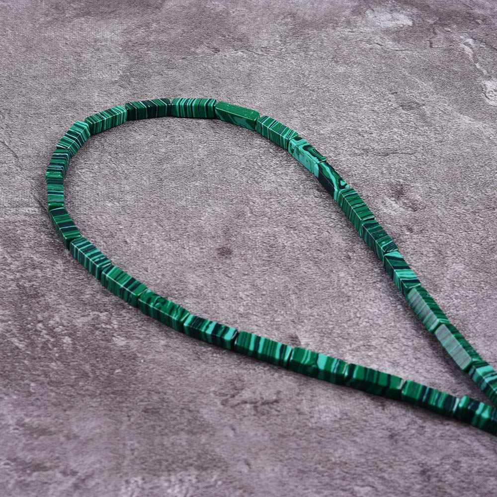 Asingeloo 4X13mm Natural Green Malachite Gemstone Loose Beads Tube Energy Stone Healing Power for Jewelry Making 15.5" a Strand