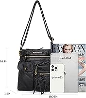 Vista 3 de Montana West Crossbody Bag for Women Multi Pocket Shoulder Medium Travel Purses Ultra Soft Washed Leather