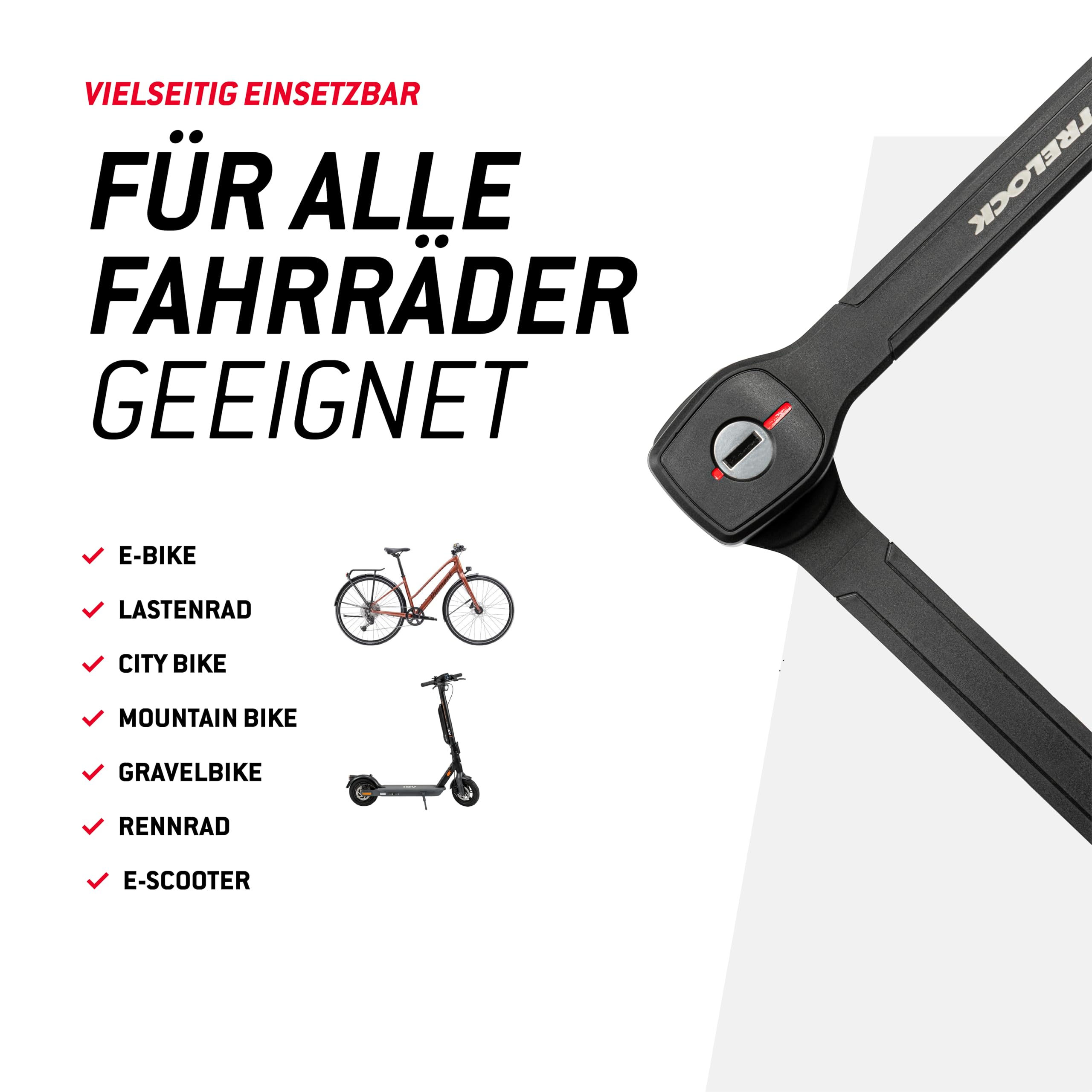 TRELOCK Fold-it Daily – Faltschloss 130 cm – inkl. X-Press-Halterung mit Tracking Tag Fach – Fahrradschloss passend für alle Rahmen