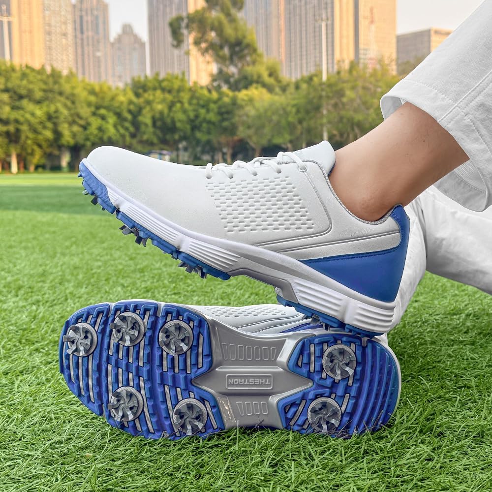 THESTRON Professional Golf Shoes for Men 7 Spikes Non-Slip Outdoor Golf Sport Training Sneakers Mens Comfortable Sport Shoes for Golfing Size 7-15 - Image 2