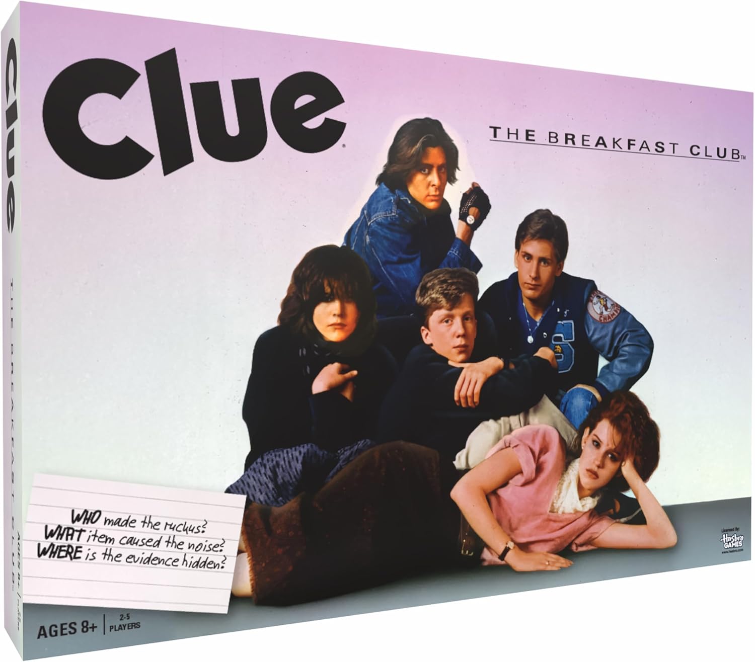 CLUE: The Breakfast Club Board Game, Classic Mystery & Deduction game, Solve Who, What & Where at Sherman High School in This Cult Classic twist, Officially Licensed Collectible & Merchandise, Ages 8+