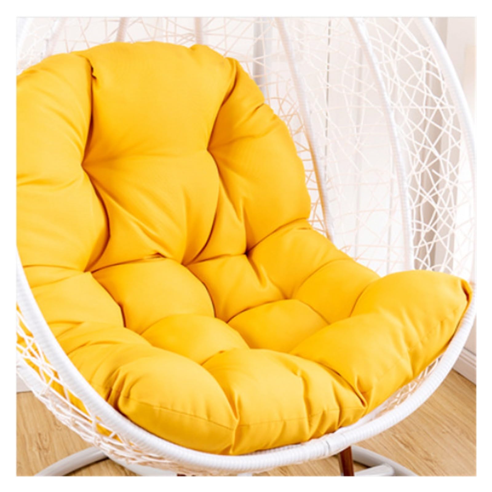 Meiiron Patio Rattan Swing Chair Cushion, Hanging Egg Hammock Chair Cushion Pads for Outdoor, Indoor Garden Patio Furniture Furniture Decoration Chair Cushion(Yellow)