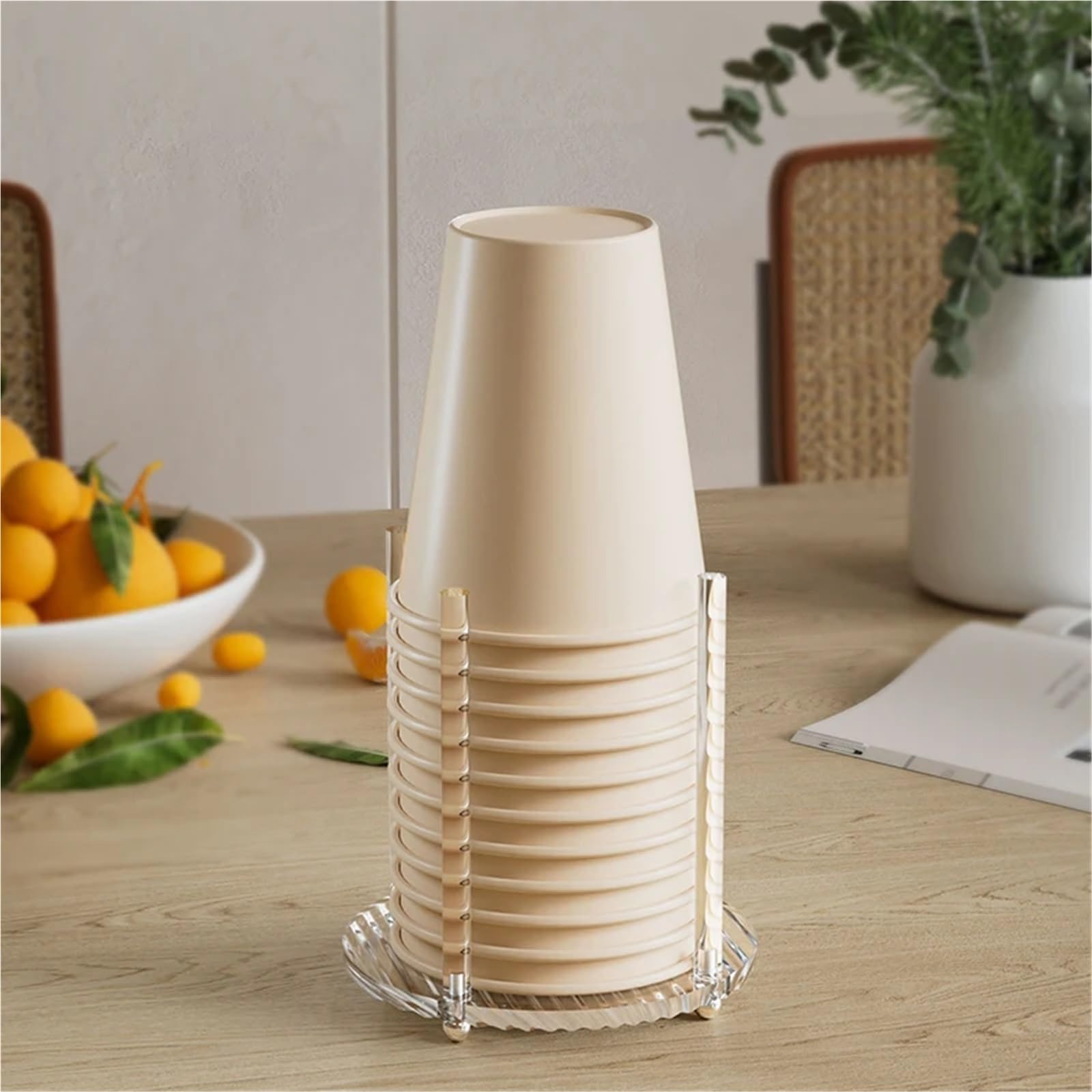Portavasos De Papel Acrylic Transparent Paper Cup Holder Water Tea Cups Dispenser Rack Coffee Kitchen Storage Organization para Hogar(Color 2)