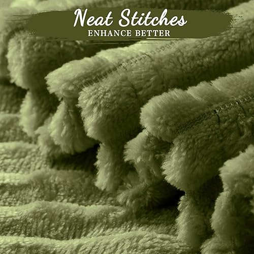 Miniatura 3 de Buryeah 12 mantas de franela a granel de 50 x 60 pulgadas, suaves y ligeras, con manta de forro polar bohemio acanalado a rayas para cama, sofá,