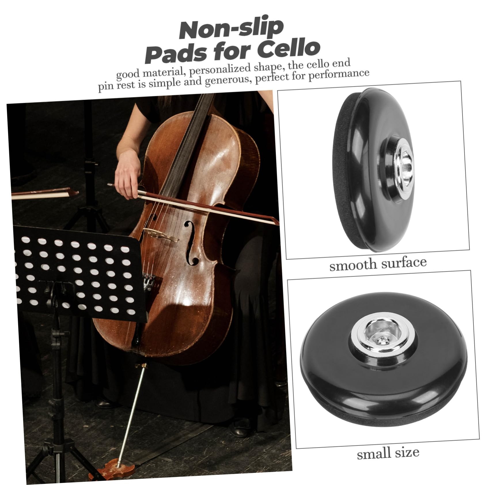 Totority 2pcs Cello Endpin Rest Anchor Metal Plastic Anchor Rest End-pin Stopper for Cello Non-slip Pad