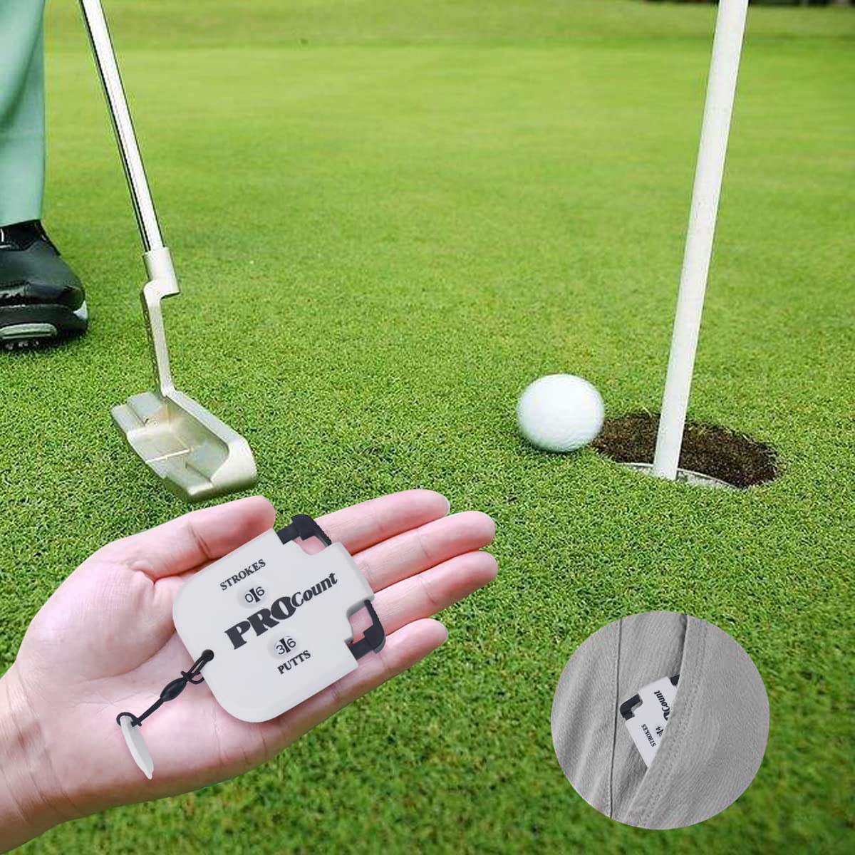 HISTAR Mini Golf Tally Contador Clicker Turning Technology Score Stroke Counter Golf Juego Strike up para hombres (Negro2+Blanco2)