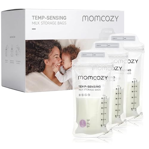 Momcozy Breastmilk Storing Bags, Temp-Sensing Breastfeeding, 6oz 120pcs