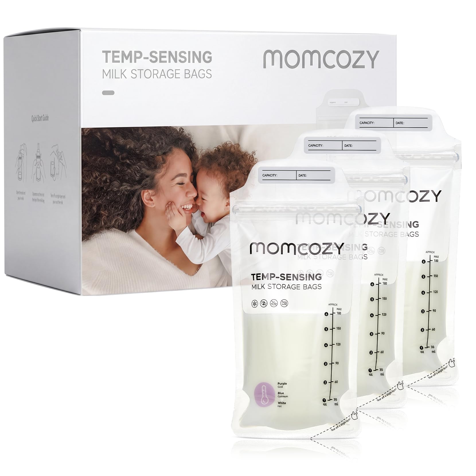Amazon.com: Momcozy Breastmilk Storing Bags, Temp-Sensing