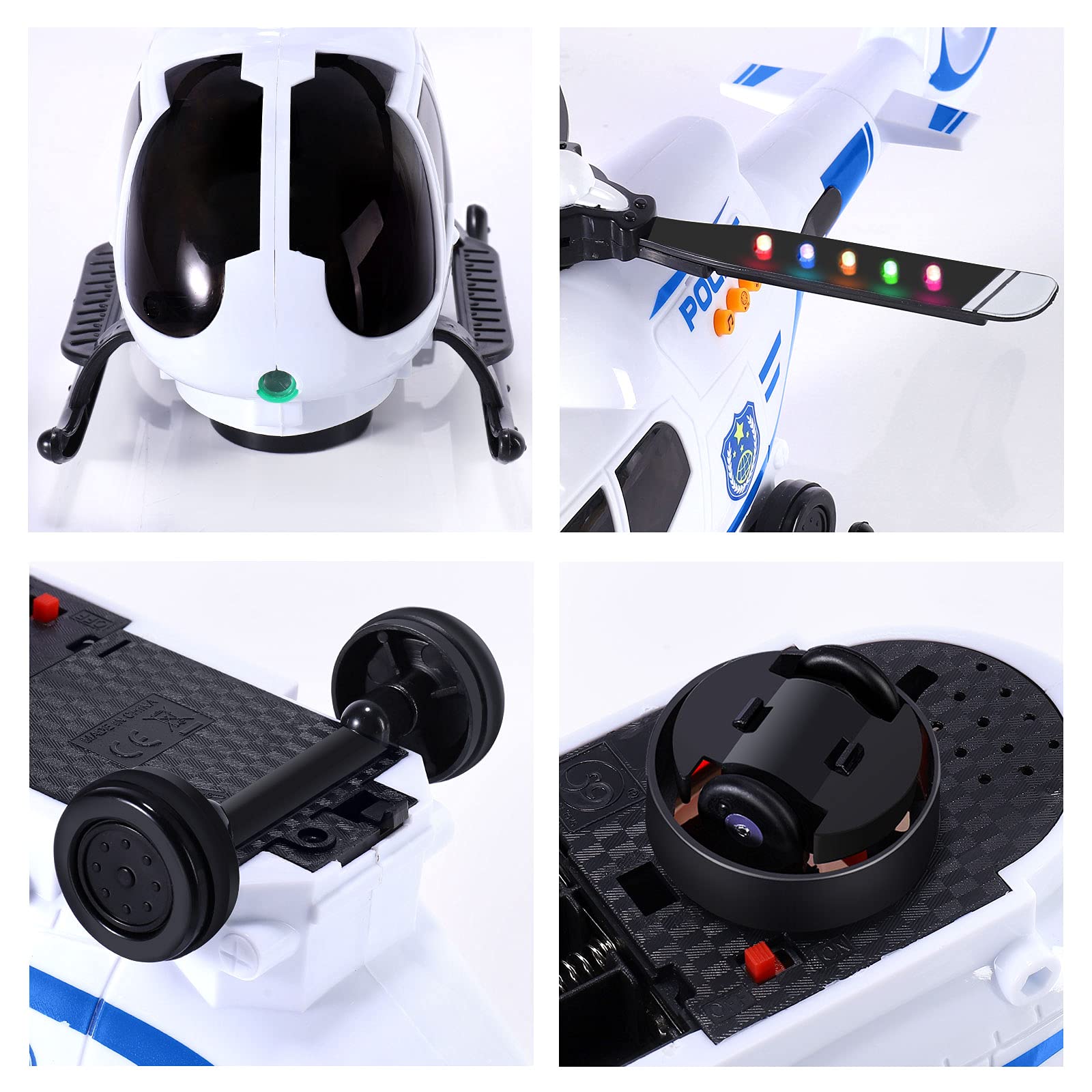 SHANNA Jeu pour VéHicule AéRien,Télécommande Infrarouge de Jouet hélicoptère, Avion Car Toy avec Ensemble Jouets éDucatifs pour VéHicules, avec Les lumières LED et la musiquepour Enfant (Blanche)