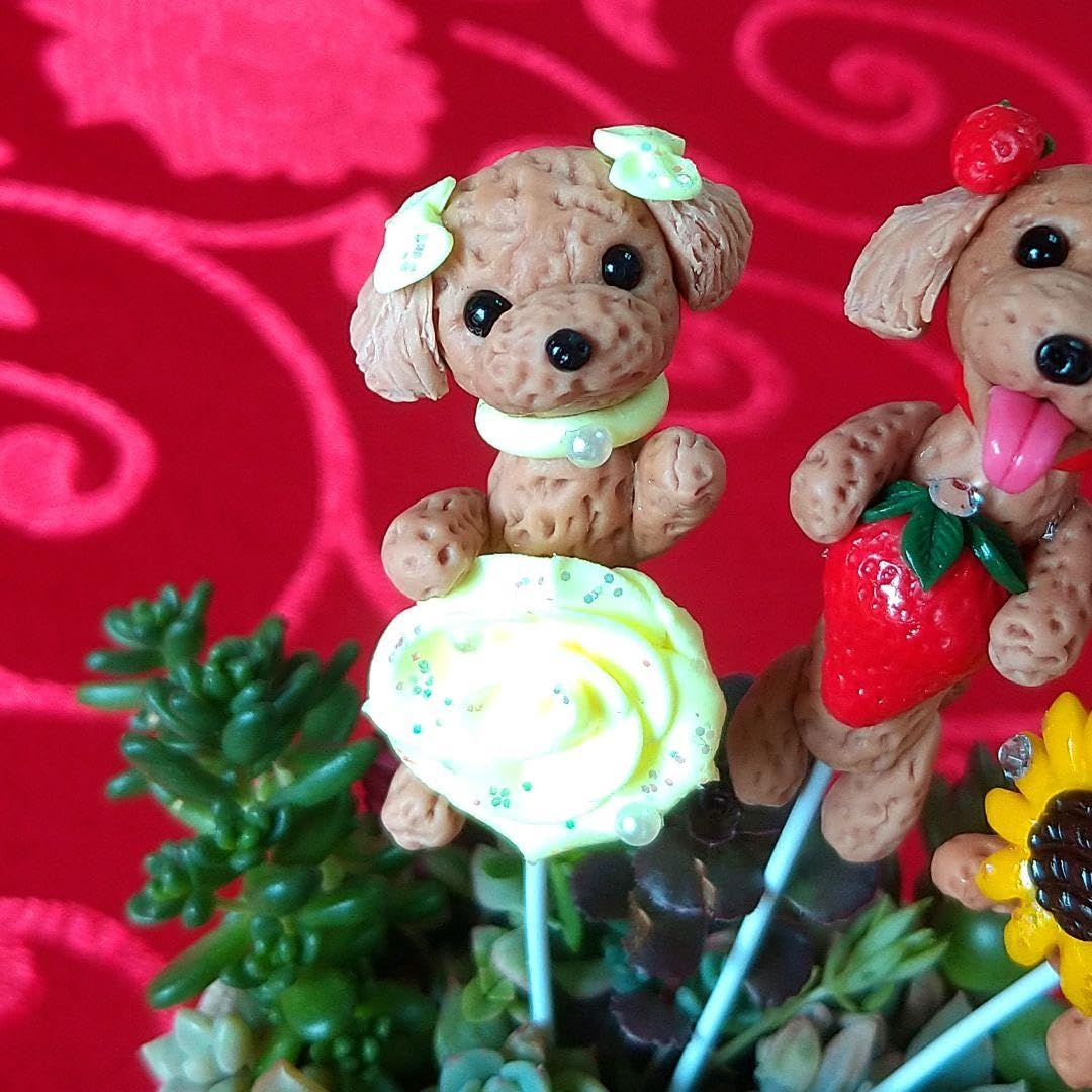 Amazon.co.jp: キラキラ可愛い薔薇＆いちご＆ひまわりトイプードル  