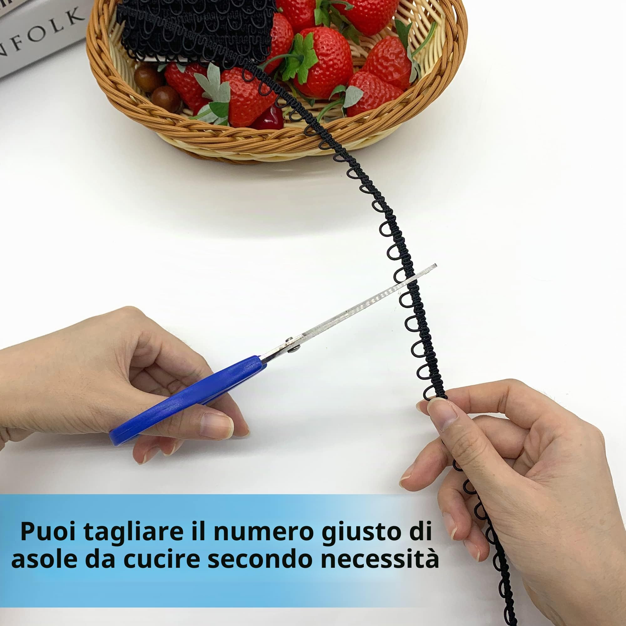 DHER Elastico con Asola Asola Elastica 5 m per asole, Cordino Elastico per Colletto da Donna, Fibbia Elasticizzata, Ornamento per asole Elasticizzato in Pizzo, asole Elastiche per Matrimonio