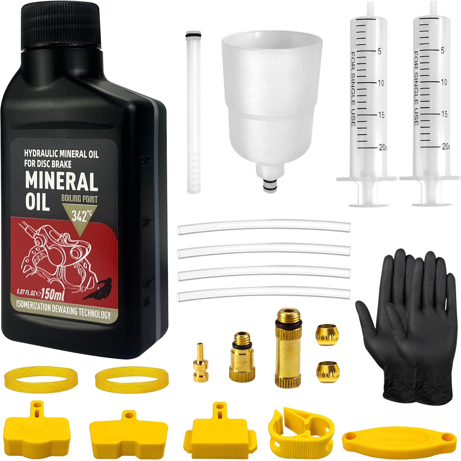 Kit Purgado Frenos para Shimano, Kit Sangrado Frenos para Shimano Freno Hidráulicos, Incluye Adaptadores de latón y Aceite Mineral