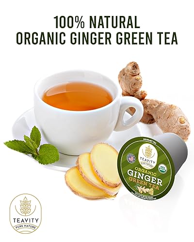 Miniatura 4 de TEAVITY Cápsulas de té verde de jengibre orgánico  Cápsulas de té de hierbas reciclables orgánicas de una sola porción  Compatible con cafeteras