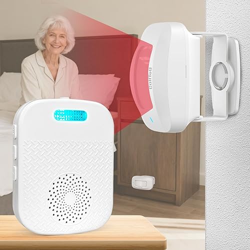 CallToU Alarma de cama para adultos mayores, sensor de alarma y prevención de caídas para ancianosdemencia y más, sensor de movimiento portátil con