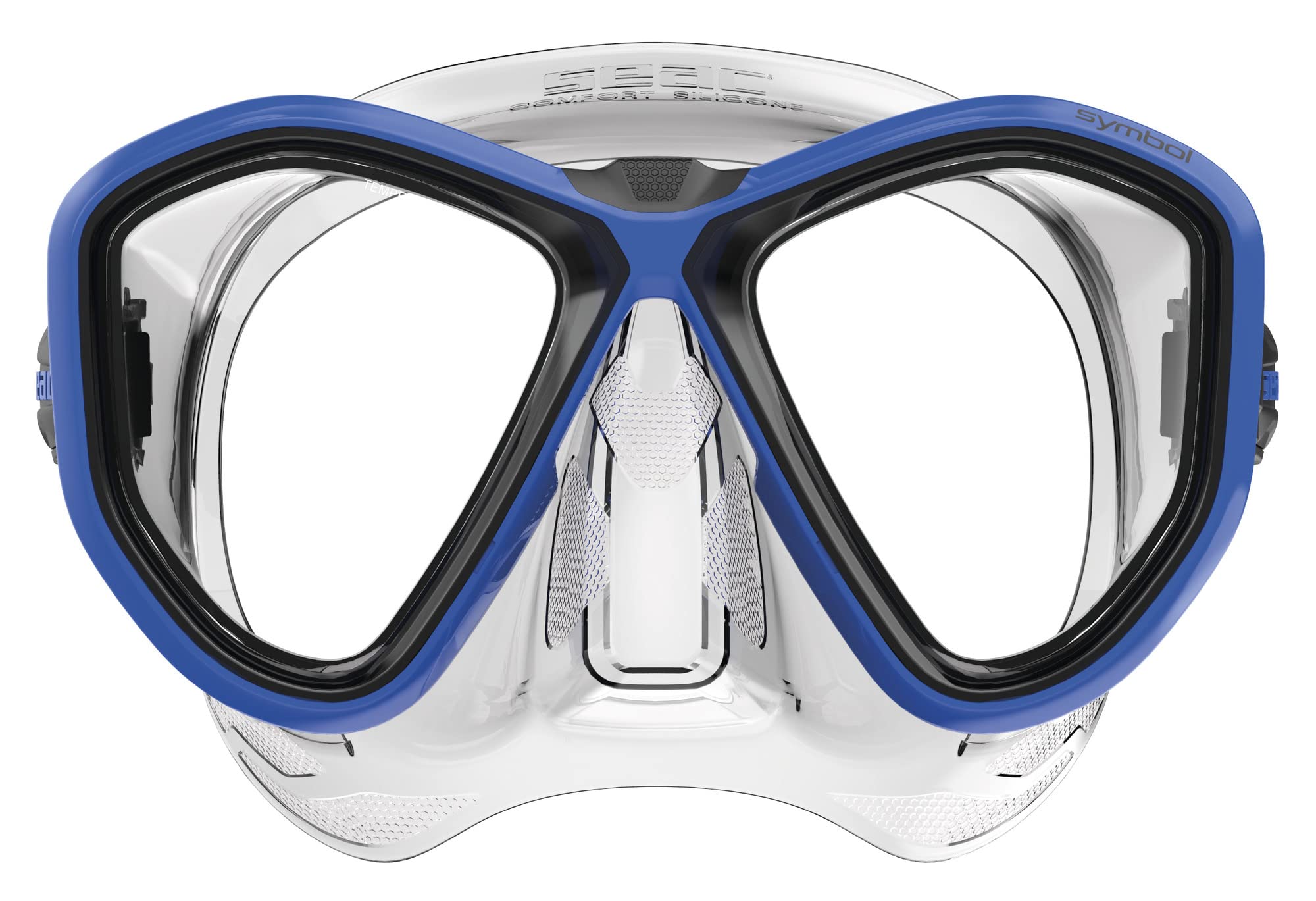 Seac Symbol, Made in Italy Diving mask with Two Lenses and 3D Buckle, Blue, Standard