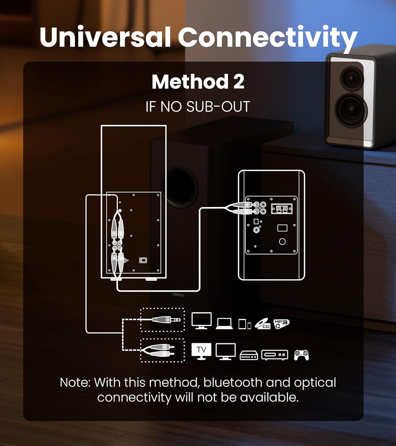 Edifier T5s Powered Active Subwoofer with 70W RMS, 8" Long-Throw Woofer, Deep Bass (35Hz) Speaker, Built-in Amp, Low Distortion, Phase Selector & Energy-Efficient for Home & Studio Audio, Black - Image 10