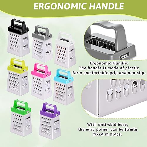 Miniatura 6 de 8 unidades de mini rallador de queso, rallador profesional de caja de acero inoxidable, ajo, jengibre, triturador de alimentos pequeños, especias