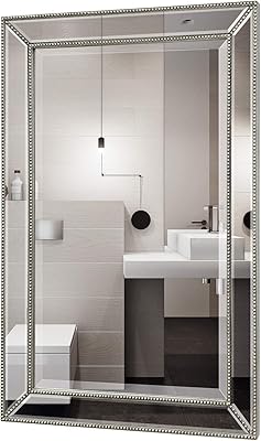 Metro Beaded Mirror Wooden Frame Bathroom Mirror 24