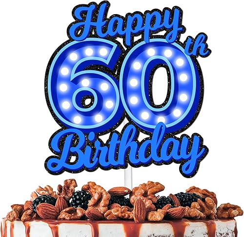 Miniatura 43 de Blue Glitter Happy Birthday 15th Cake Topper Let’s Glow Crazy Party Theme Decoration Supplies Boys Girls Happy Birthday 15 Anniversary Party Decor