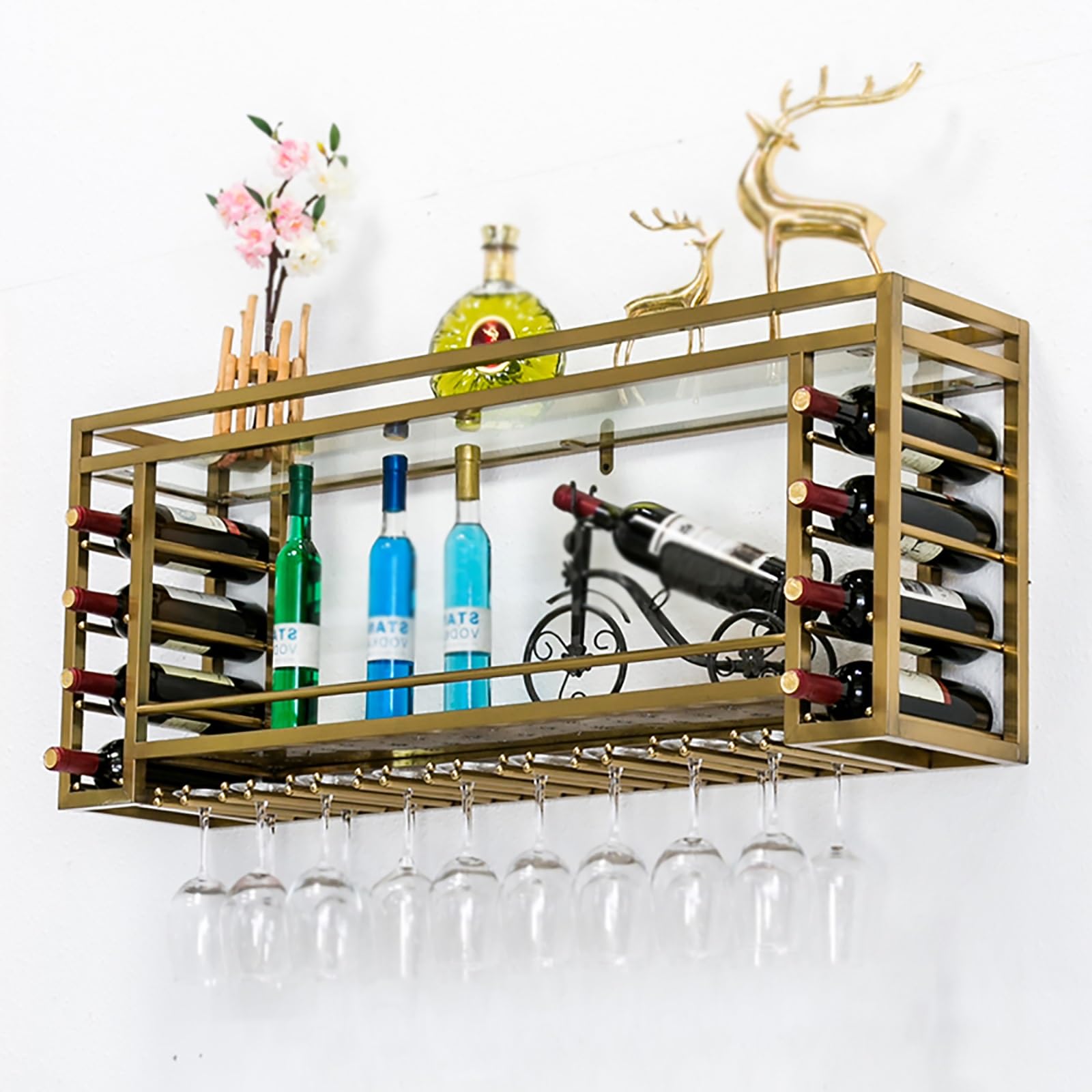 Casier à vin moderne en métal et étagère de présentation pour bouteilles