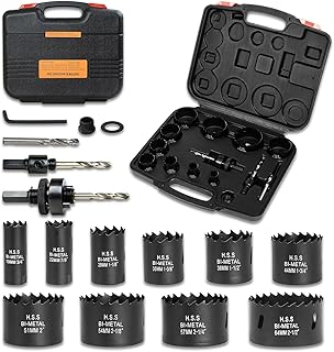 Bi-Metal Hole Saw Kit for Wood, Metal and Plastic, 10PCS Hole Saw Set with Case, Fast Chip Removal, Smooth Flat Drilling Edge