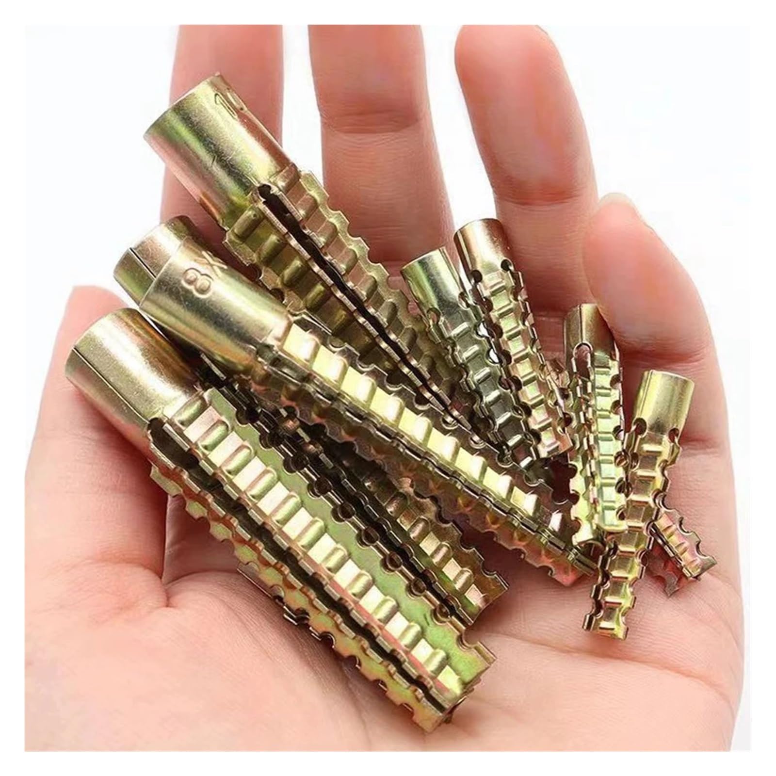 Kit di ancoraggi a parete in acciaio per espansione di tubi metallici per carichi pesanti con viti autofilettanti, tasselli di fissaggio per bulloni per perforazione del muro a secco(M10x60mm-50 sets)