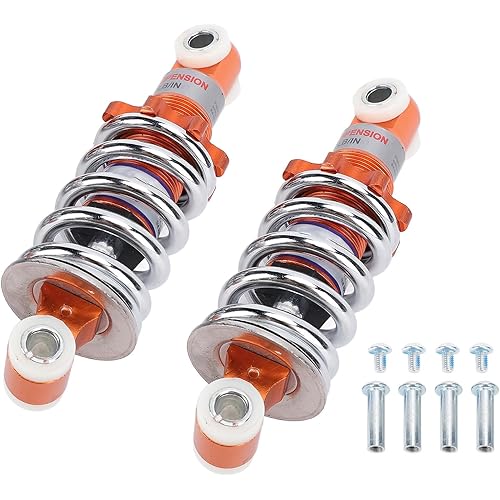 Shock Absorber, 2PCS 125mm Shock Absorber 400Lbs Adjustable Damping Stainless Steel Springs for Motorcycle Electric Scooter Damping Universal Rear Shock Absorbers Replacement