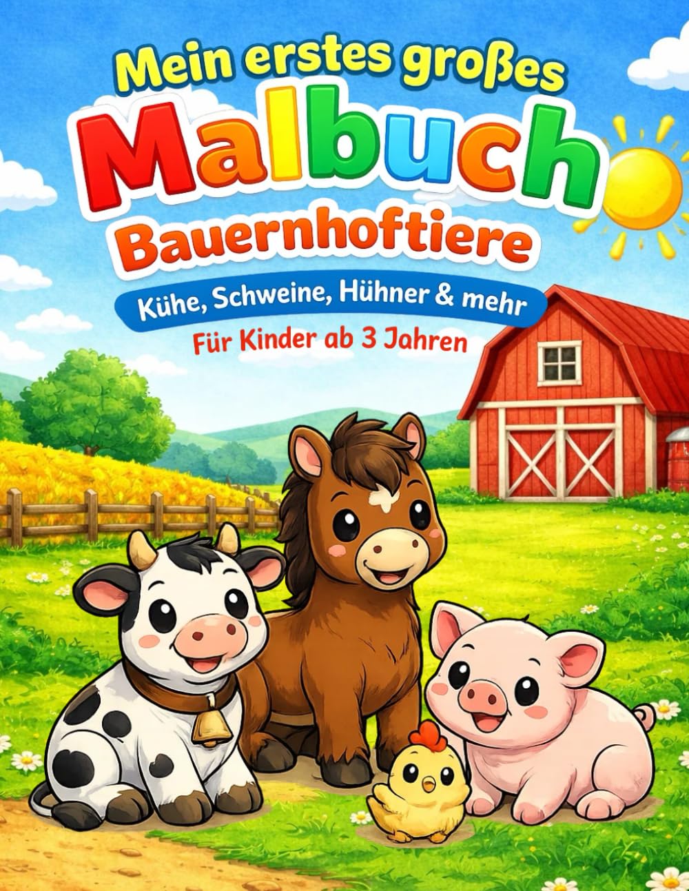 Mein erstes großes Malbuch - Bauernhoftiere: Band 2 (Mein erstes großes Malbuch – Serie: Tiere entdecken)
