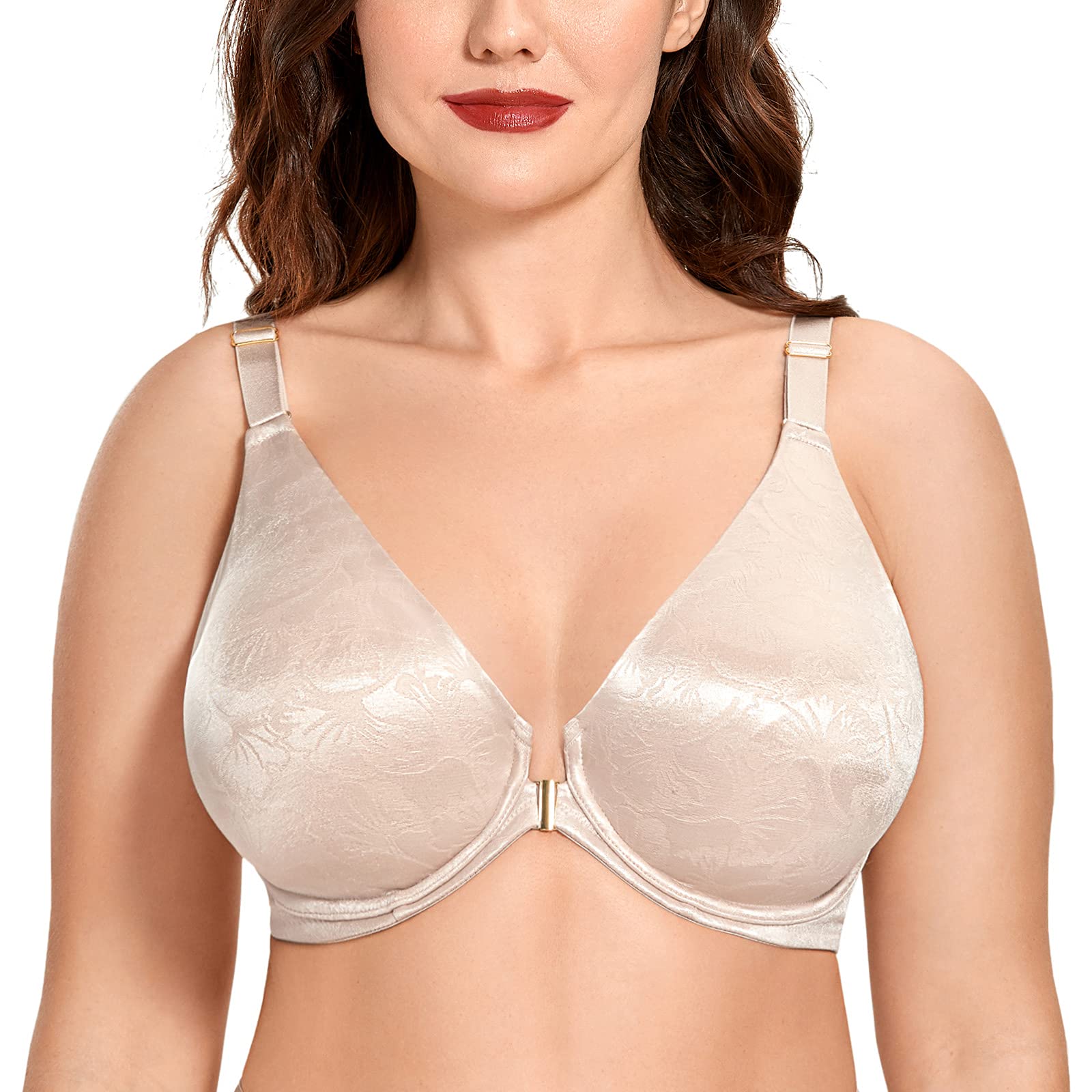 AISILIN Women's Plus Size Full Coverage Underwire Racerback Front Closure Bra