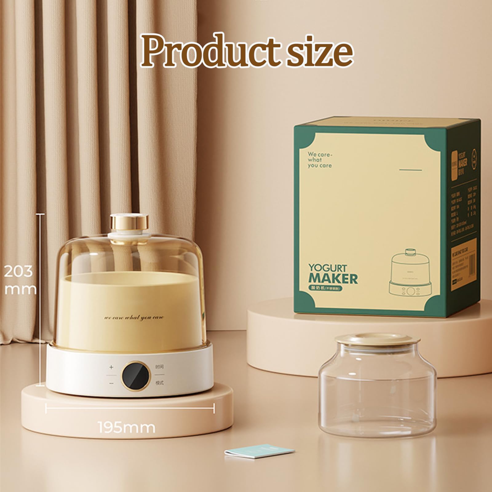 Yogurtera Totalmente automática, máquina para Hacer Yogur de 1 litro con Olla Interior de Vidrio, máquina para Hacer Yogur, Control de Temperatura Constante y Temporizador, máquina para Hacer