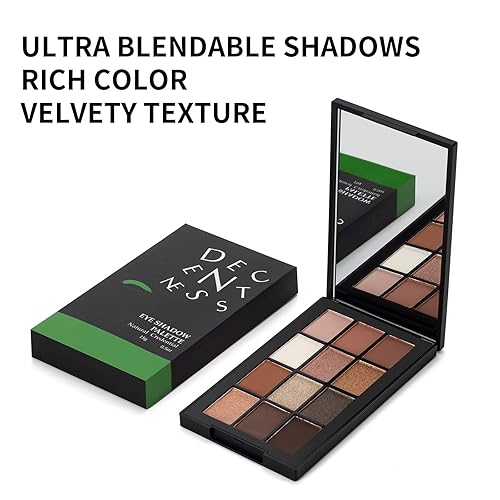 Miniatura 7 de Paleta de sombra de ojos de 12 colores, paleta de sombras de ojos mate y brillantes, adecuada para maquillaje de ojos, alta pigmentación y larga