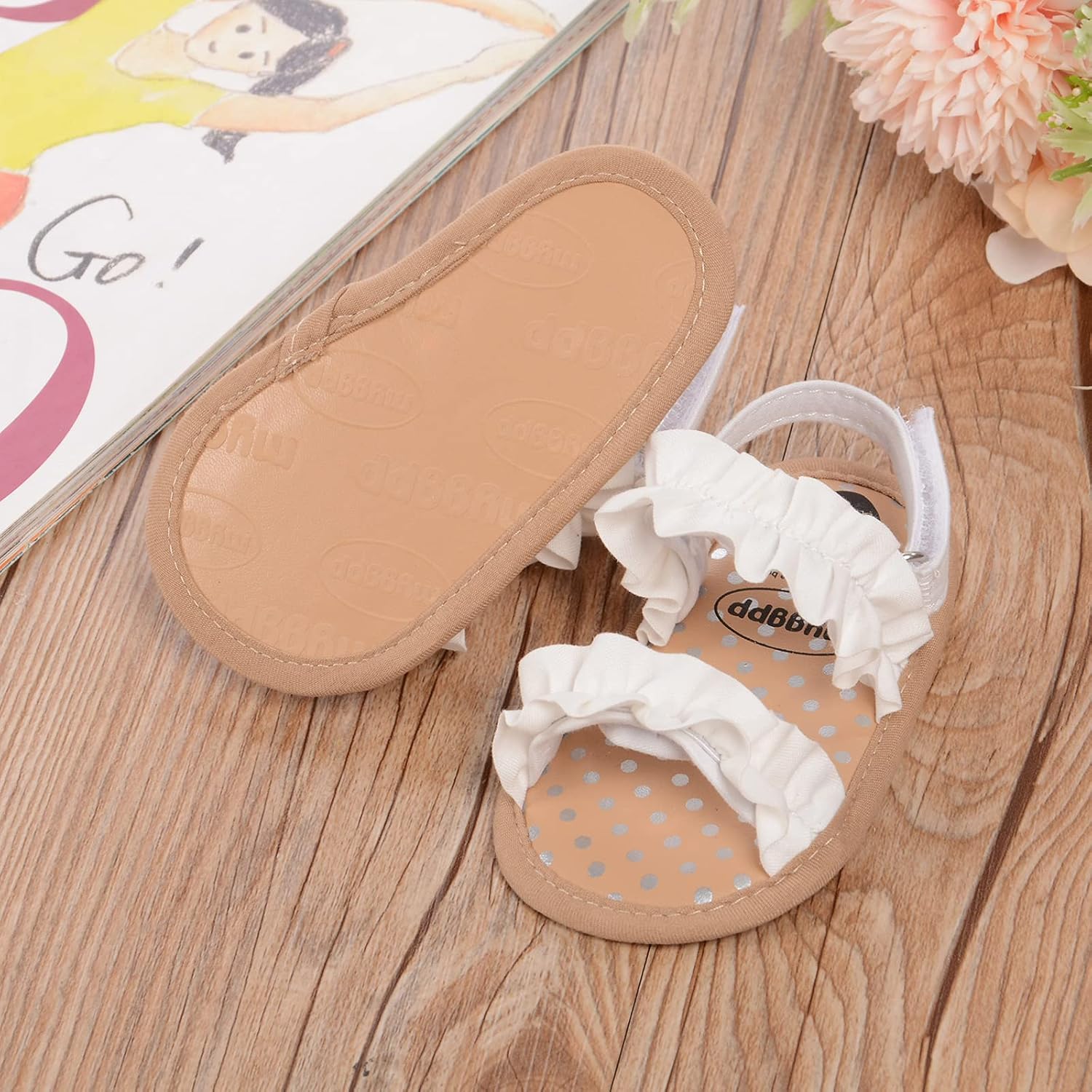 Baby Girls Sandals Princess Dress Wedding Flats Shoes Non-slip Soft Sole Toddler First Walker Crib Shoes