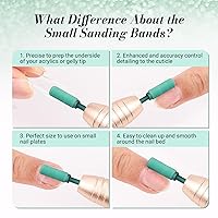 Vista 52 de MelodySusie 50 Pcs Nail Drill Bits Small Sanding Bands with 3.1mm Mandrel Bit, 120 Medium Grit Nail File for Acrylic Nails Gel Manicures and Black