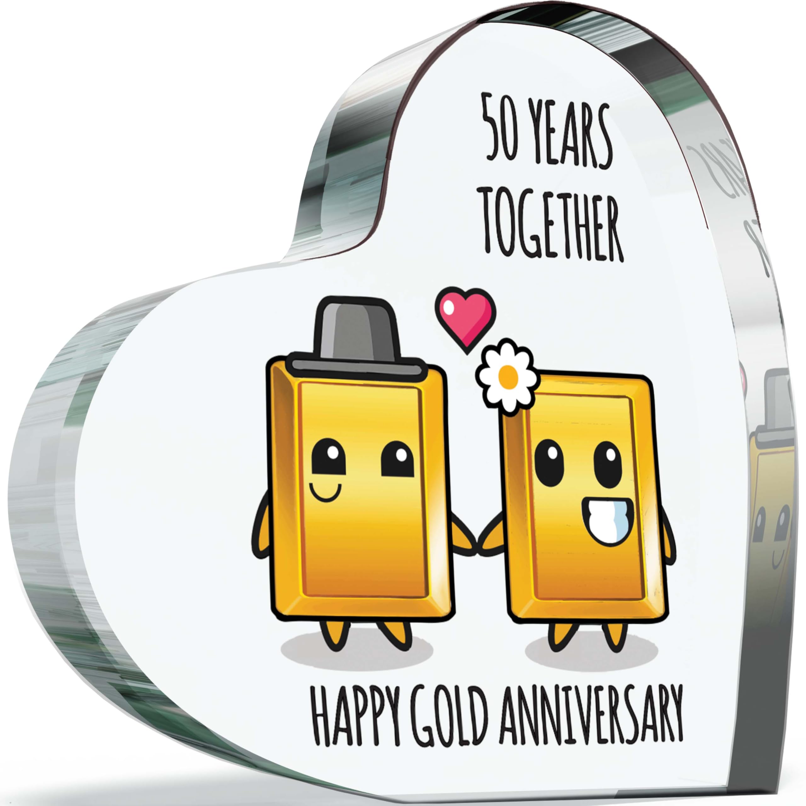 50th Anniversary Plaque Gifts for Wife Husband, Happy Gold Anniversary