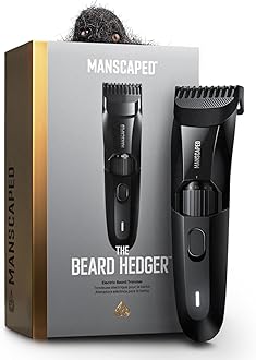 The Beard Hedger® Premium Men's Beard Trimmer, 20 Length Adjustable Blade Wheel, Stainless Steel T-Blade for Precision Facial Hair Trimming, Cordless Waterproof Wet/Dry Clipper