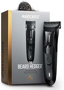 MANSCAPED® The Beard Hedger® Premium Men's Beard Trimmer, 20 Length Adjustable Blade Wheel, Stainless Steel T-Blade for Precision Facial Hair Grooming, Cordless Waterproof Wet/Dry Clipper