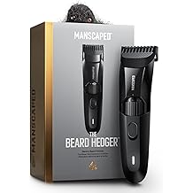 MANSCAPED&reg; The Beard Hedger&reg; Men's Premium Beard Trimmer, 20 Length Adjustable Blade Wheel, Stainless Steel T-Blade for Precision Facial Hair Trimming, Cordless Waterproof Wet/Dry Clipper