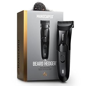 MANSCAPED The Beard Hedger Mens Premium Beard Trimmer 20 Length Adjustable Blade Wheel Stainless Steel T-Blade for Precision