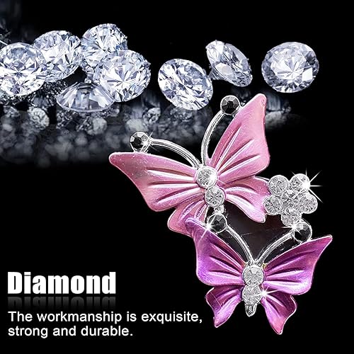 Miniatura 3 de 2 clips de ventilación para ambientadores de automóvil accesorios brillantes para mujer decoración interior de automóvil de doble mariposa