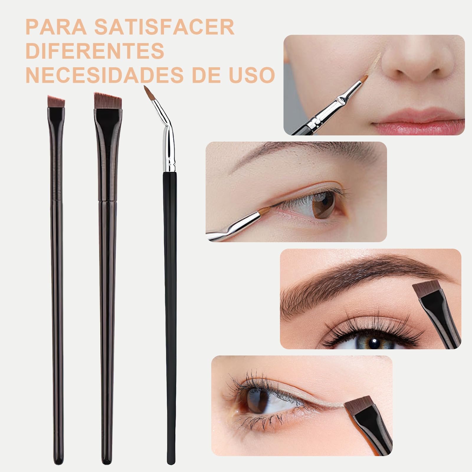 VEGCOO 8 Pinceles Delineador de Ojos, Maquillaje de Ojos Profesional