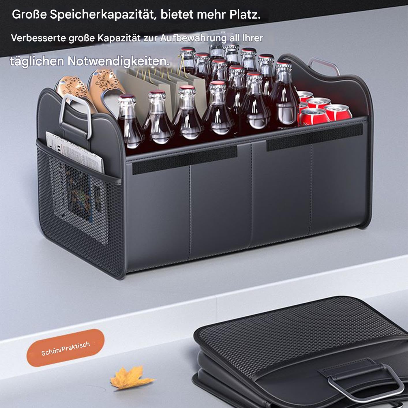 Organizer per bagagliaio per auto, contenitore per il veicolo | organizer per bagagli, accessorio per auto, pieghevole, ideale per viaggiare con camion, berlina, vacanze, viaggio su strada